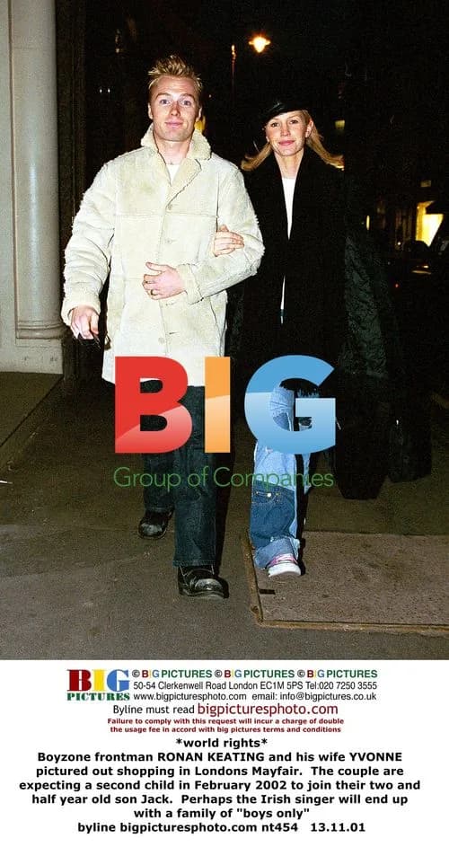 Ronan Keating and wife Yvonne shopping in Mayfair