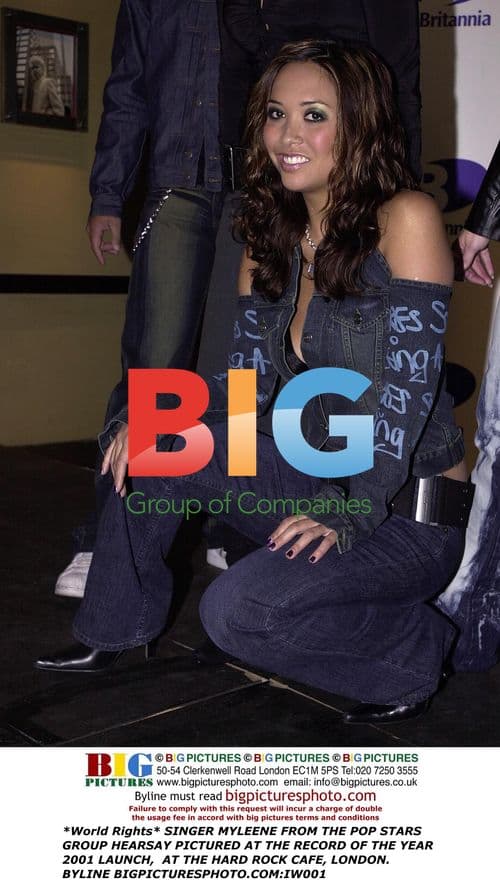 Singer Myleene from Hearsay at Record of the Year 2001