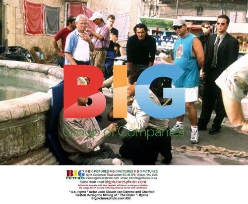 Van Damme and Heston on Set of "The Order"