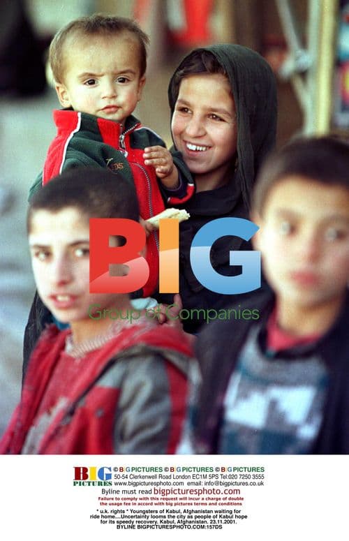Kabul Children Waiting for Ride Home