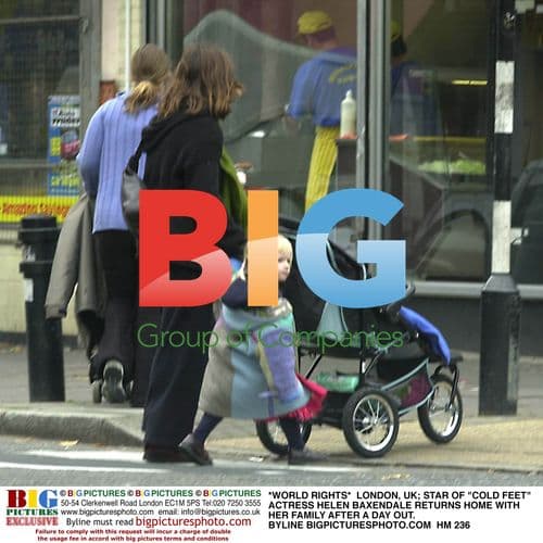 Helen Baxendale Returns Home with Family