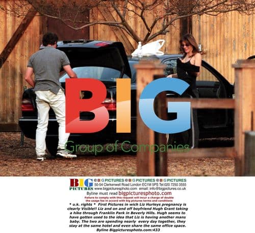 Liz Hurley's Pregnancy Visible