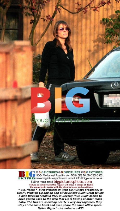 Liz Hurley's Pregnancy Visible