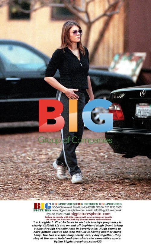 Liz Hurley's Pregnancy Visible With Hugh Grant