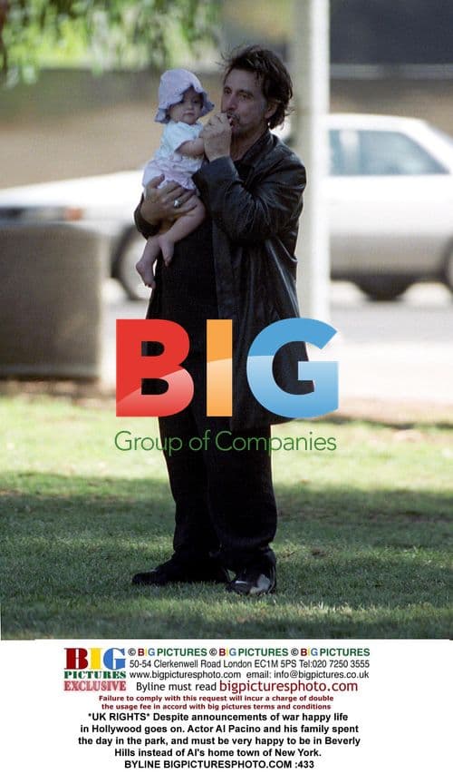 Al Pacino and family in Beverly Hills park