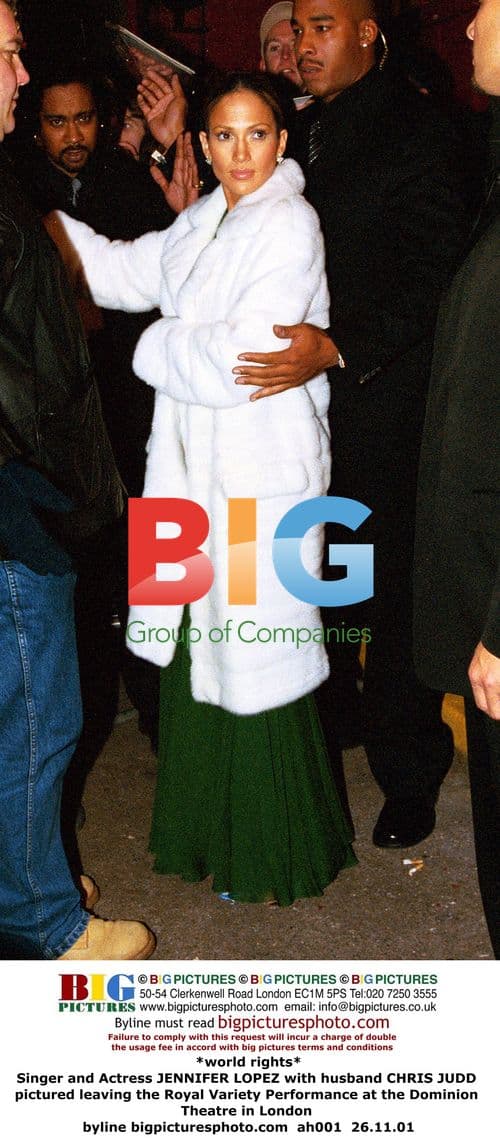 Jennifer Lopez and Chris Judd leaving Royal Variety