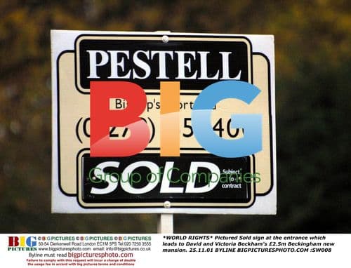 Beckham Mansion Sold Sign