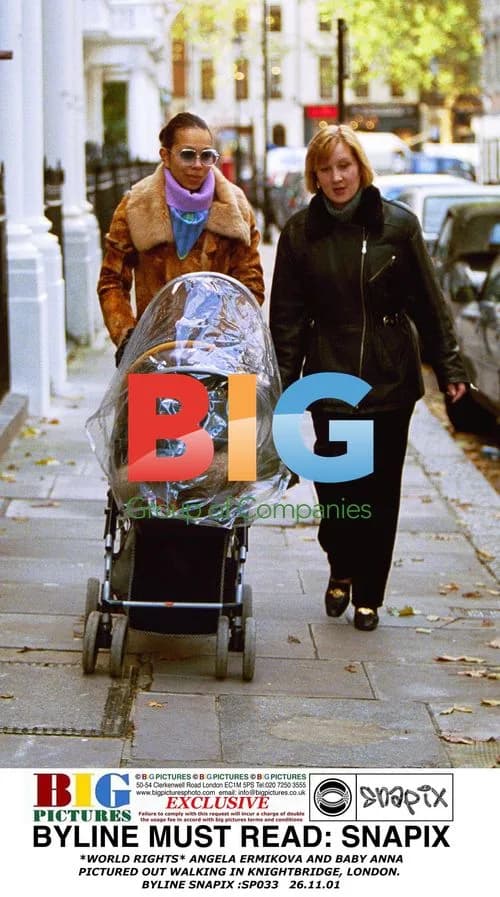 Angela Ermikova and baby Anna out in London