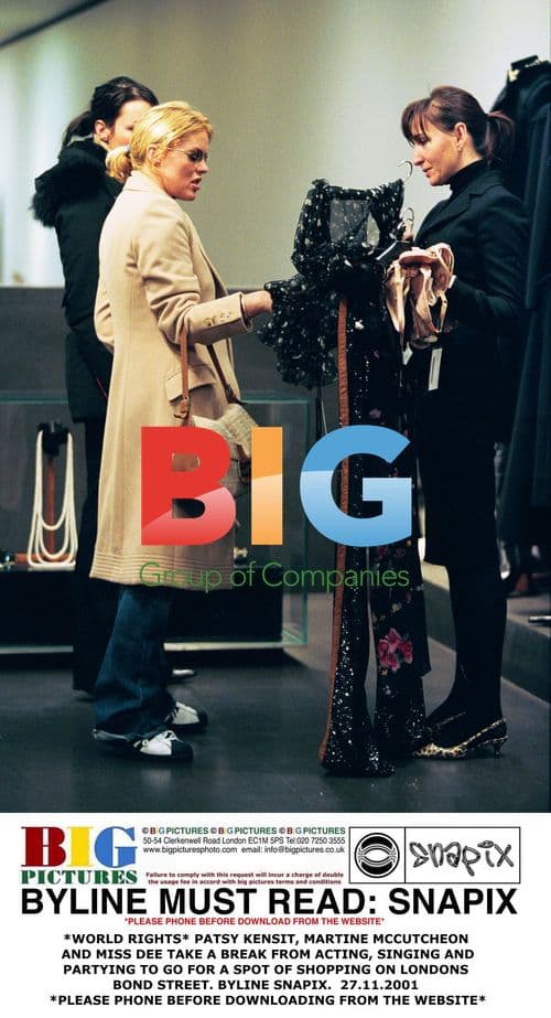 Patsy Kensit, Martine McCutcheon and Miss Dee Shopping on Bond Street