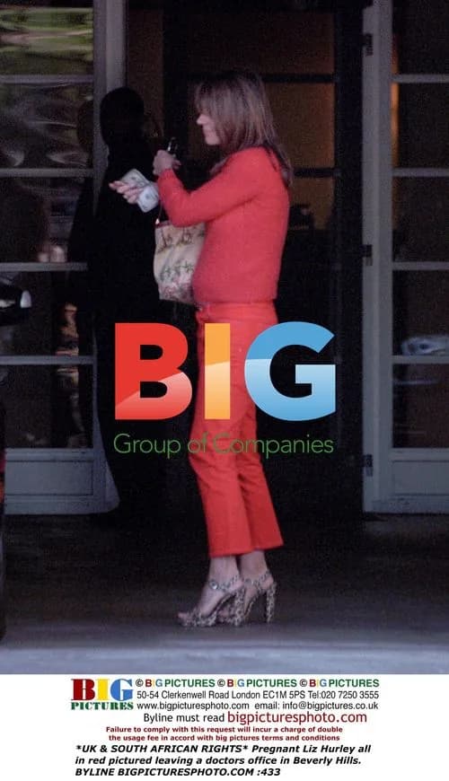 Pregnant Liz Hurley leaving doctor's office