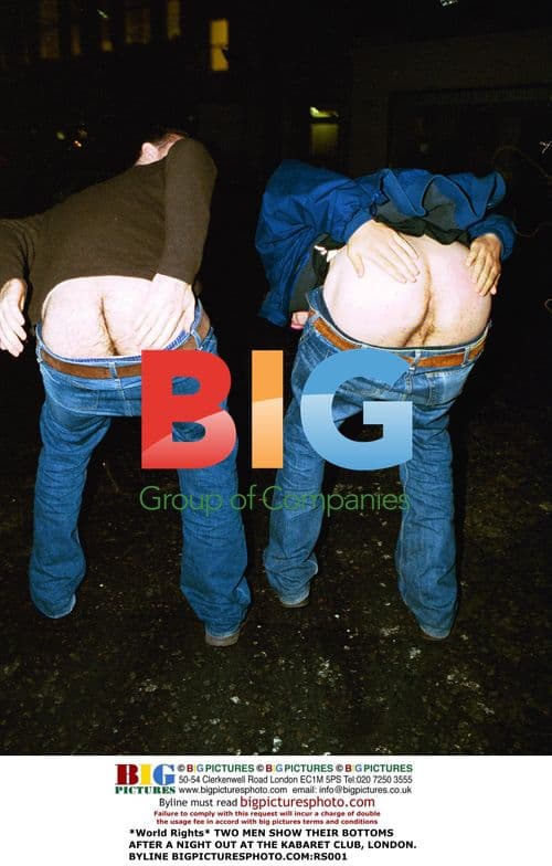 Two Men Show Bottoms After Night Out in London