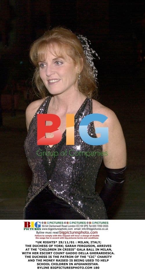 Duchess of York Attends Charity Gala in Milan