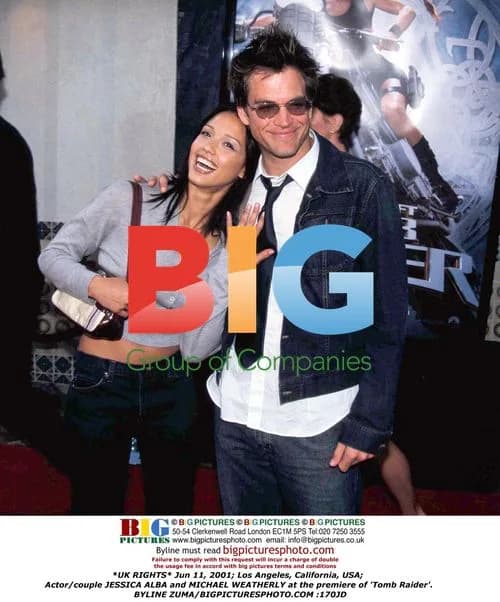 Jessica Alba & Michael Weatherly at 'Tomb Raider' premiere