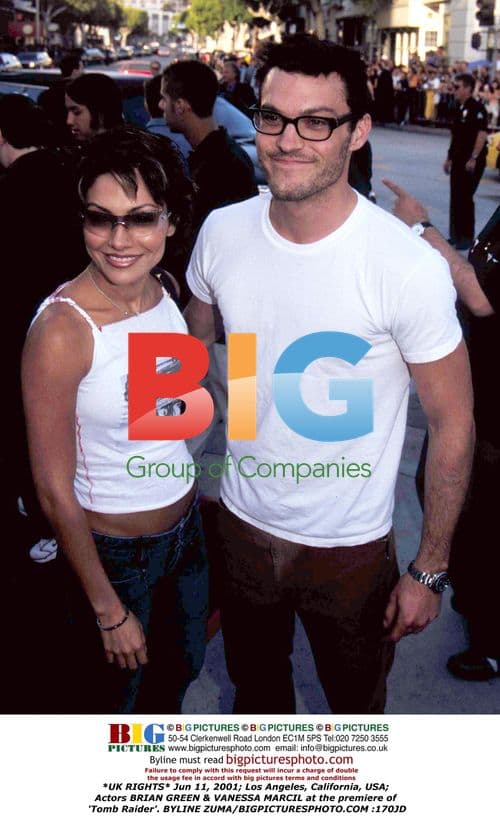 Brian Green & Vanessa Marcil at 'Tomb Raider' Premiere