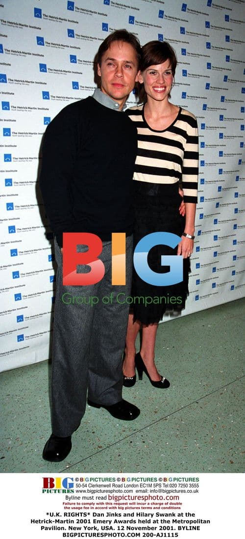 Dan Jinks and Hilary Swank at 2001 Emery Awards