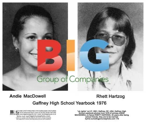 Andie MacDowell & Rhett Hartzog Yearbook Photos