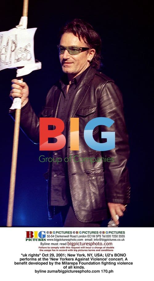 Bono Performs at New Yorkers Against Violence Concert