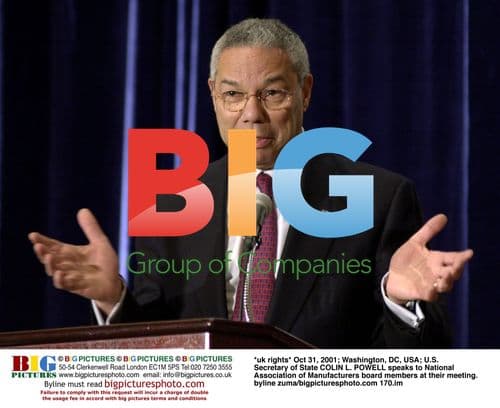 Colin Powell speaks to National Association of Manufacturers