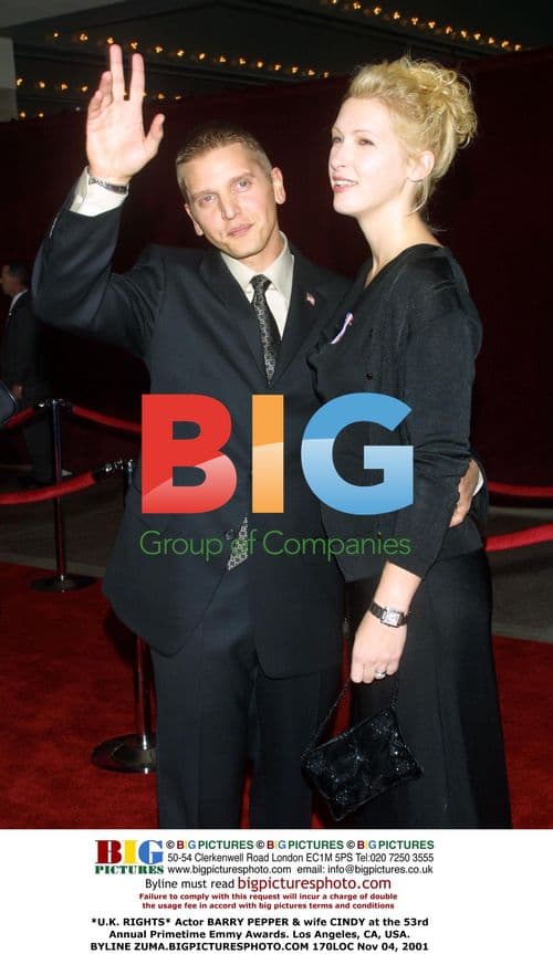 Barry Pepper & wife Cindy at 53rd Primetime Emmys