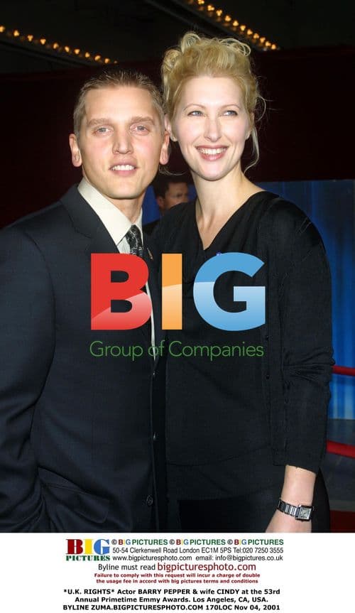 BARRY PEPPER & wife CINDY at 53rd Primetime Emmy Awards