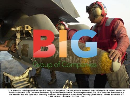 Bomb Loaded onto Navy F/A-18 Hornet