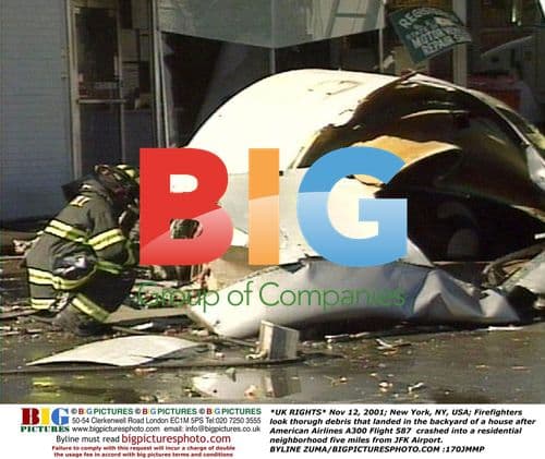 Firefighters at A300 Flight 587 crash site