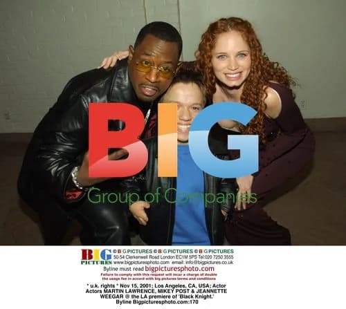 Martin Lawrence, Mikey Post & Jeannette Weegar at 'Black Knight' premiere