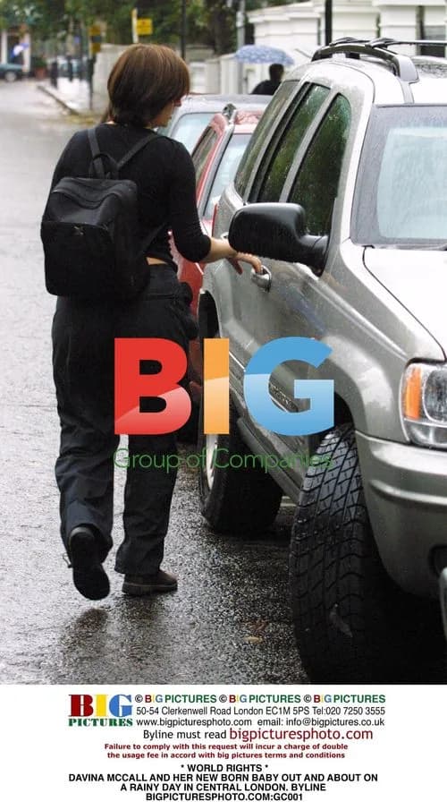 Davina McCall and newborn out in London rain