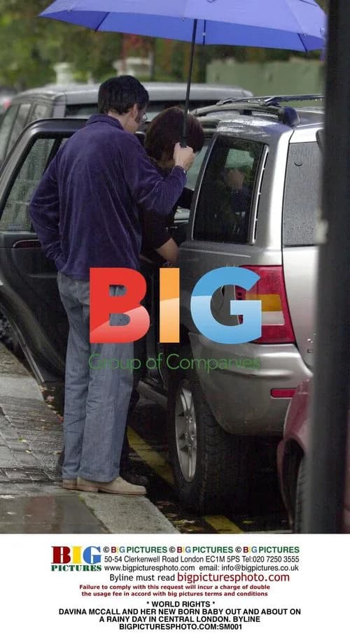 Davina McCall with newborn baby in London