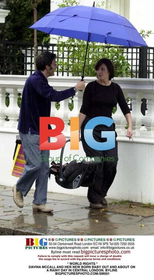 Davina McCall with newborn baby in London