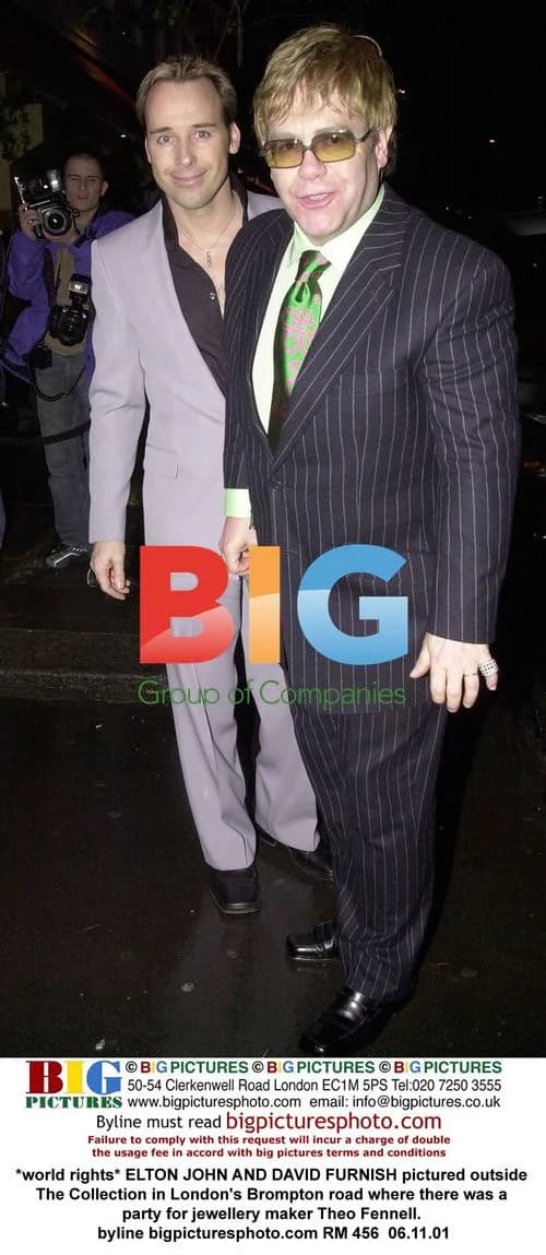 Elton John and David Furnish at Theo Fennell party