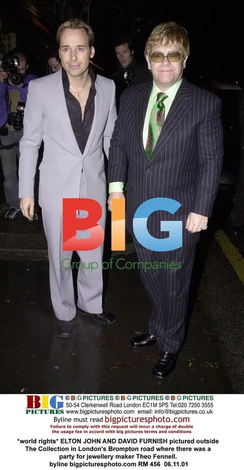 Elton John and David Furnish at Theo Fennell party