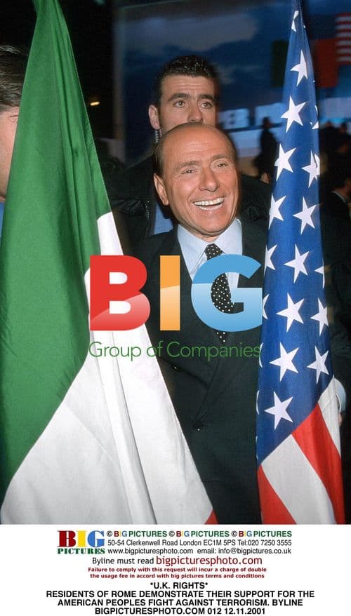 Residents of Rome demonstrate support for U.S. against terrorism