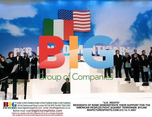 Rome Residents Demonstrate Support for U.S. Fight Against Terrorism