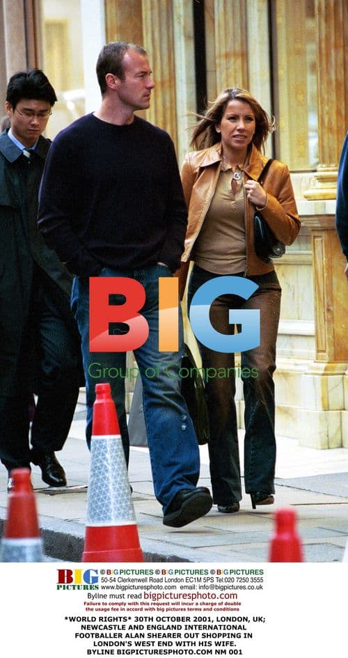 Alan Shearer shopping with wife in London