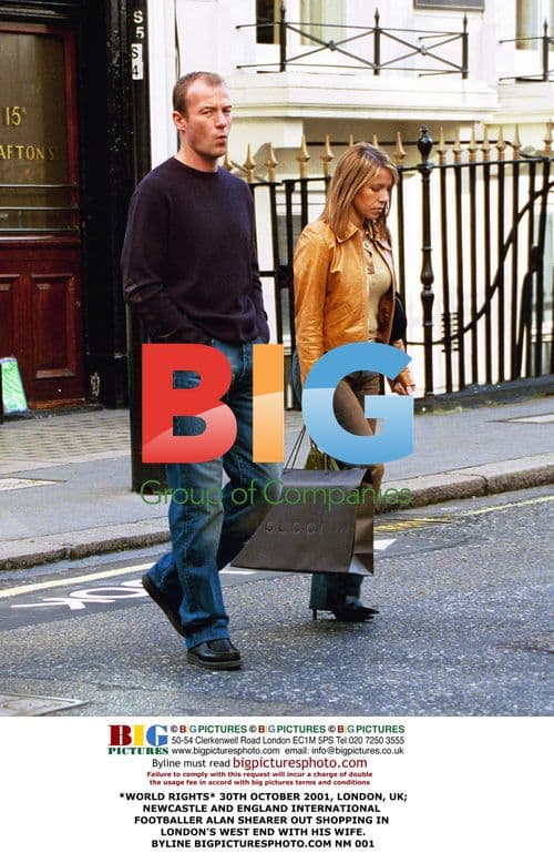 Alan Shearer Shopping with Wife in London