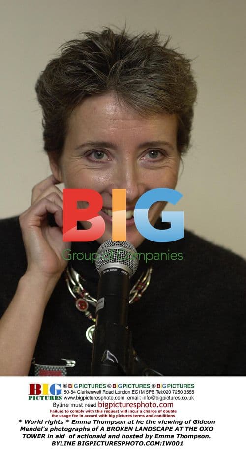 Emma Thompson at Gideon Mendel photography exhibit