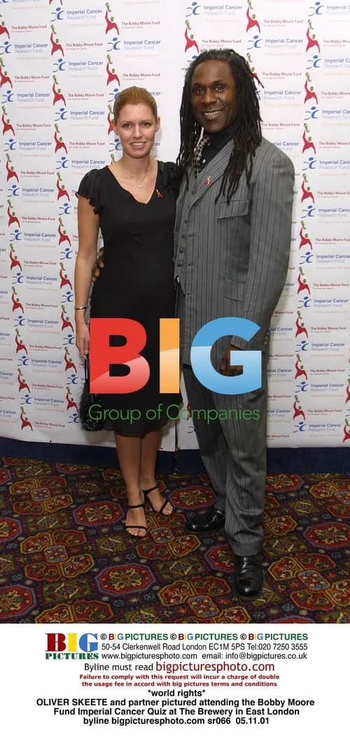 Oliver Skeete and partner attend Bobby Moore Fund event
