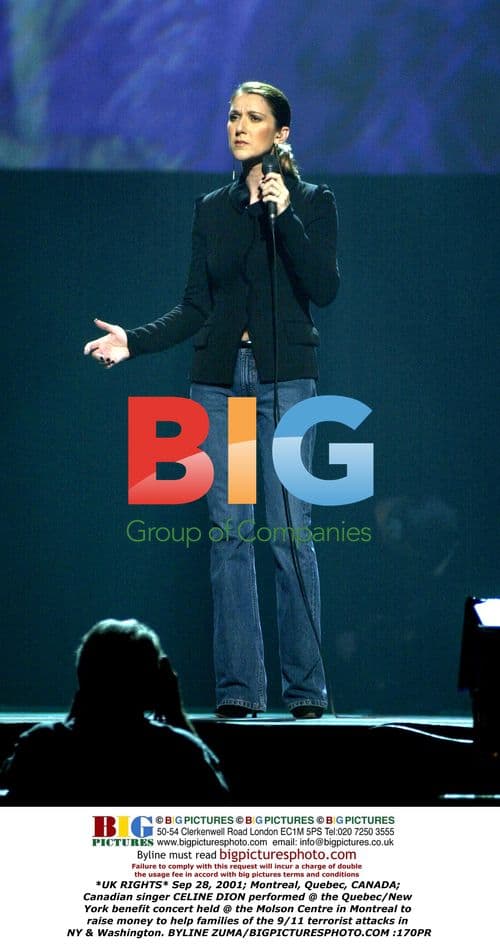 Celine Dion Performs at Quebec/New York Benefit Concert