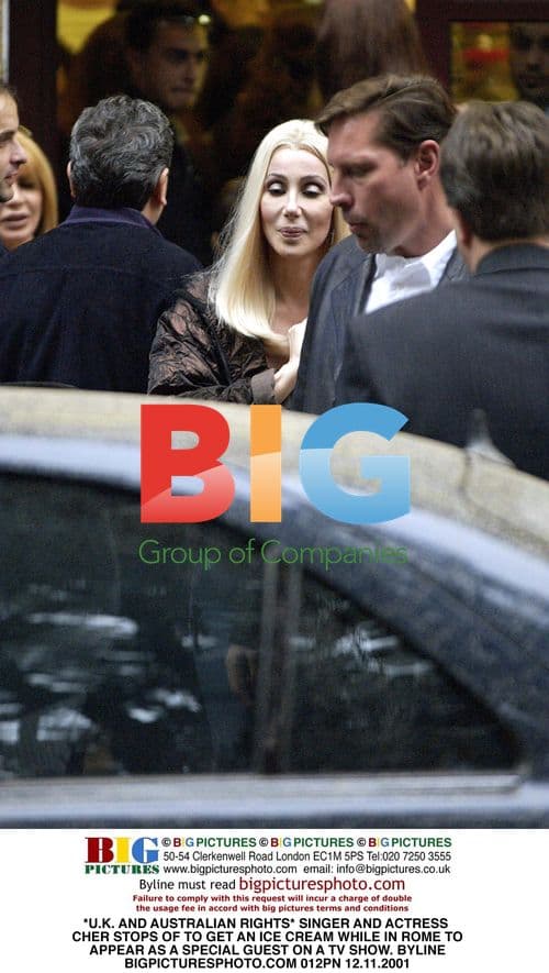 Cher gets ice cream in Rome for TV appearance