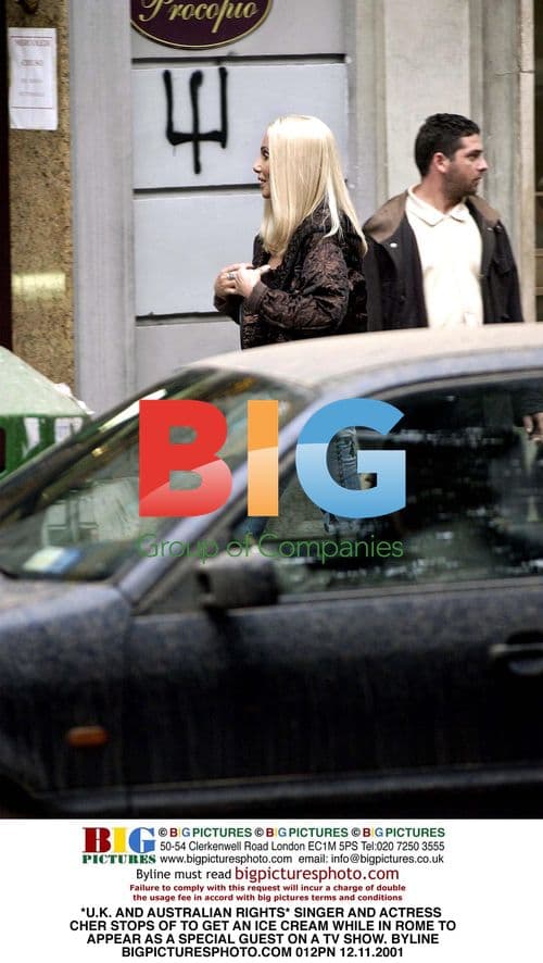 Cher gets ice cream in Rome for TV appearance