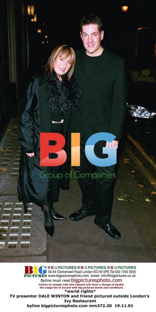 Dale Winton outside the Ivy