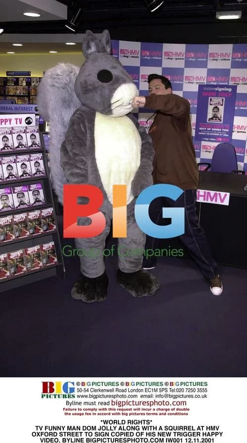 TV Funny Man Dom Jolly with Squirrel