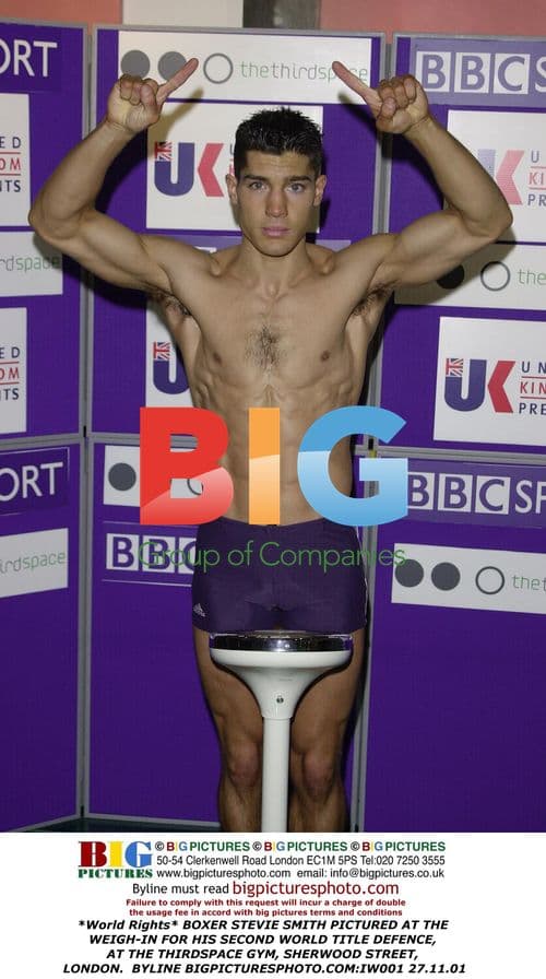 Boxer Stevie Smith at Weigh-in for Title Defence