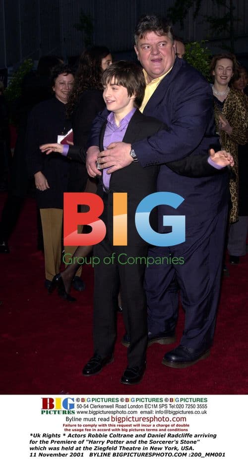 Robbie Coltrane and Daniel Radcliffe at Harry Potter Premiere