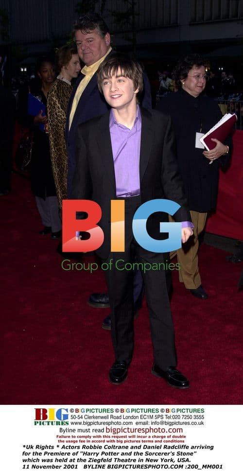 Robbie Coltrane and Daniel Radcliffe at Harry Potter Premiere