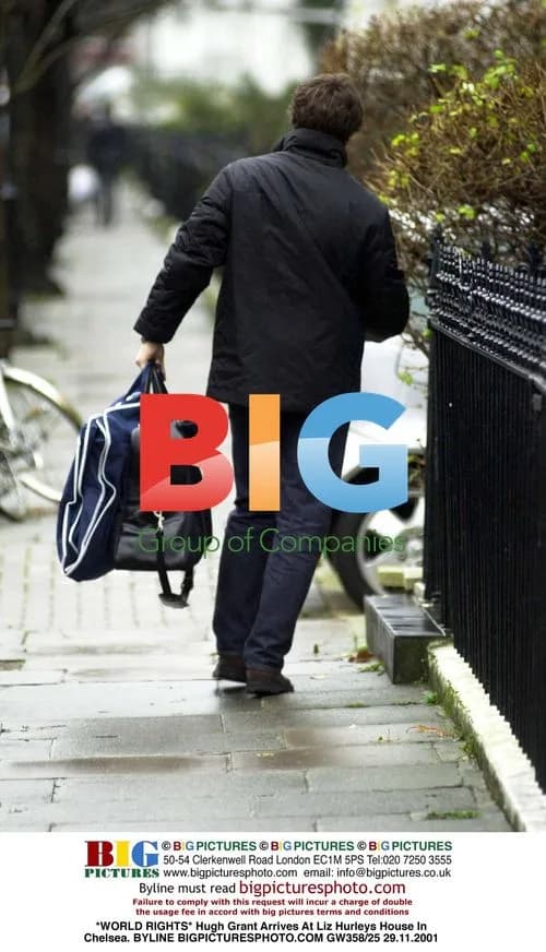 Hugh Grant Arrives At Liz Hurley's House