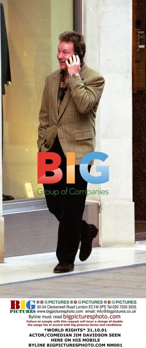 Jim Davidson on Mobile Phone in London