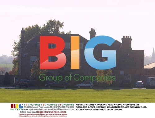 England Flag at Posh and Becks' Mansion