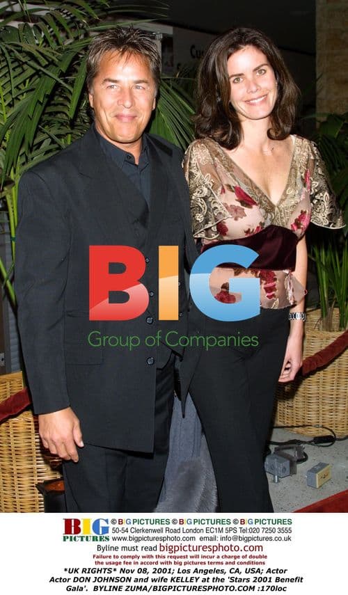 Actor Don Johnson and wife Kelley at Stars 2001 Benefit Gala